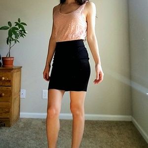 Pink and black dress